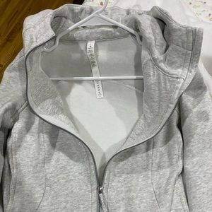 Lululemon scuba grey jacket with hood.